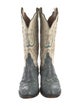 Lucchese Embossed Leather Colorblock Pattern Western Boots