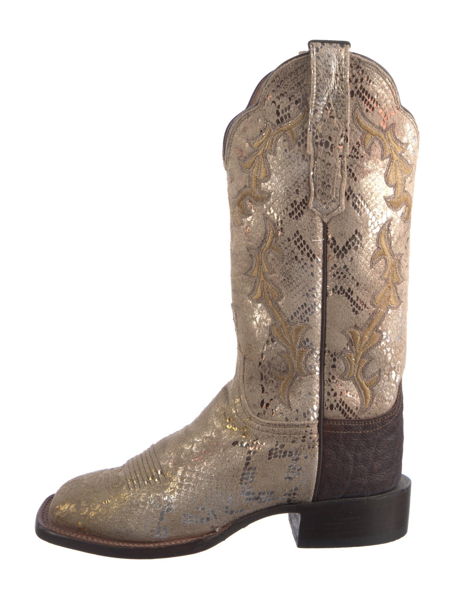 Lucchese Leather Animal Print Western Boots