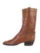 Lucchese Leather Embroidered Accent Boots