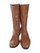 Lucchese Leather Embroidered Accent Boots