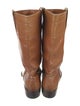 Lucchese Leather Embroidered Accent Boots