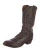 Lucchese Leather Embroidered Accent Western Boots