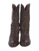 Lucchese Leather Embroidered Accent Western Boots