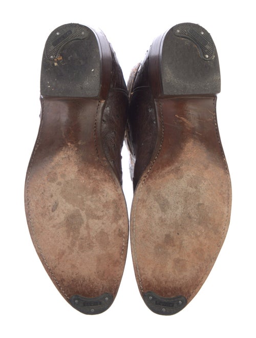 Lucchese Leather Embroidered Accent Western Boots