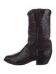 Lucchese Leather Embroidered Accent Western Boots