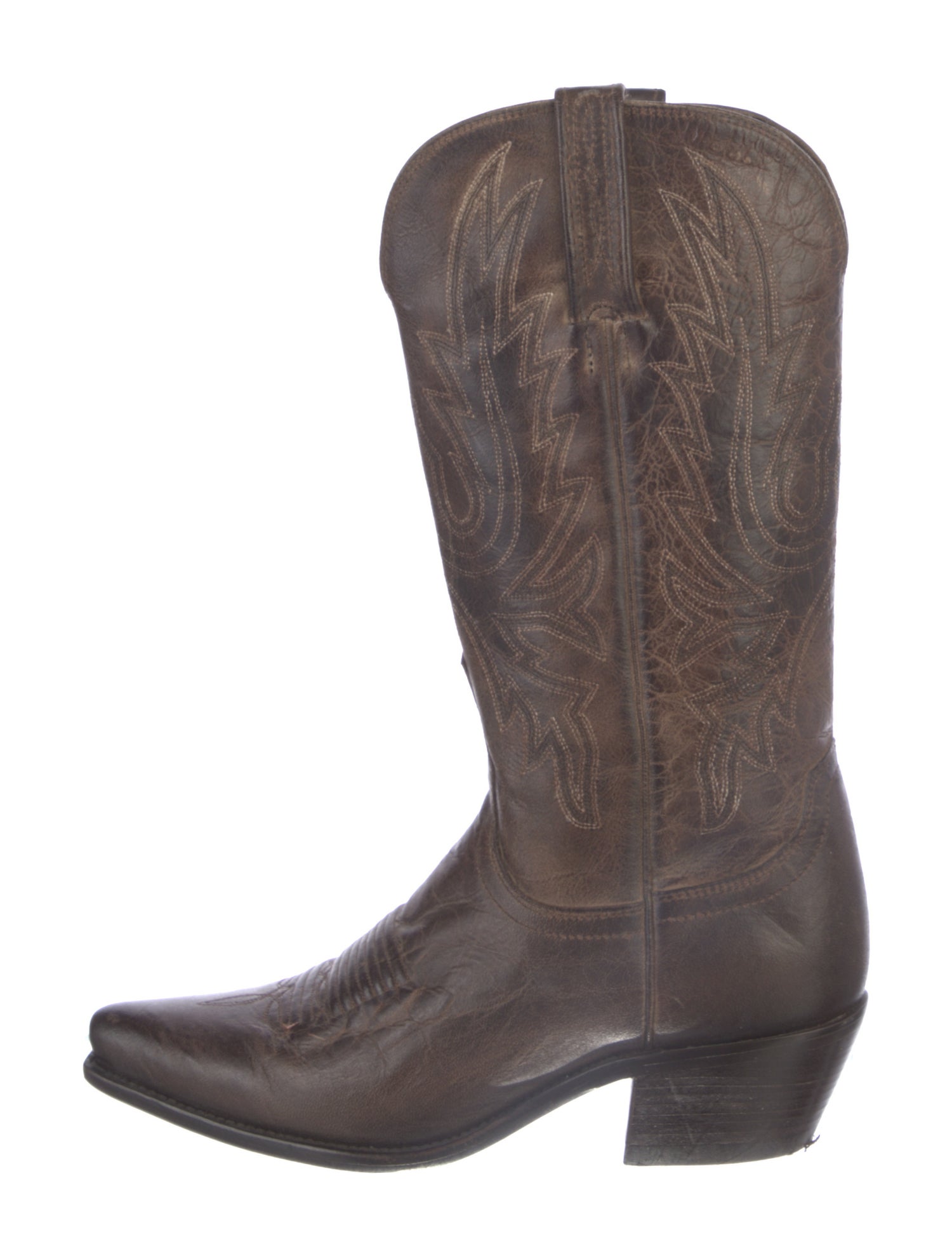 Lucchese Leather Patterned Western Boots
