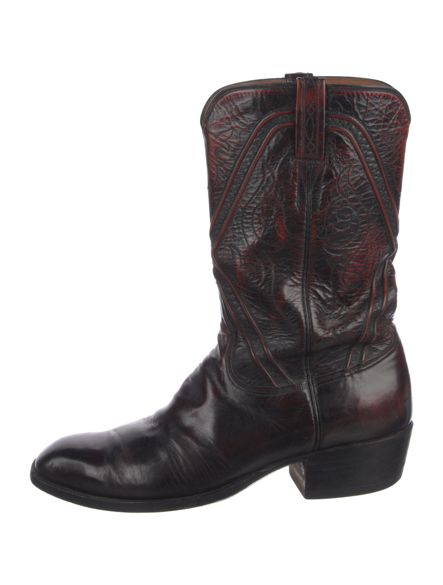 Lucchese Leather Printed Western Boots