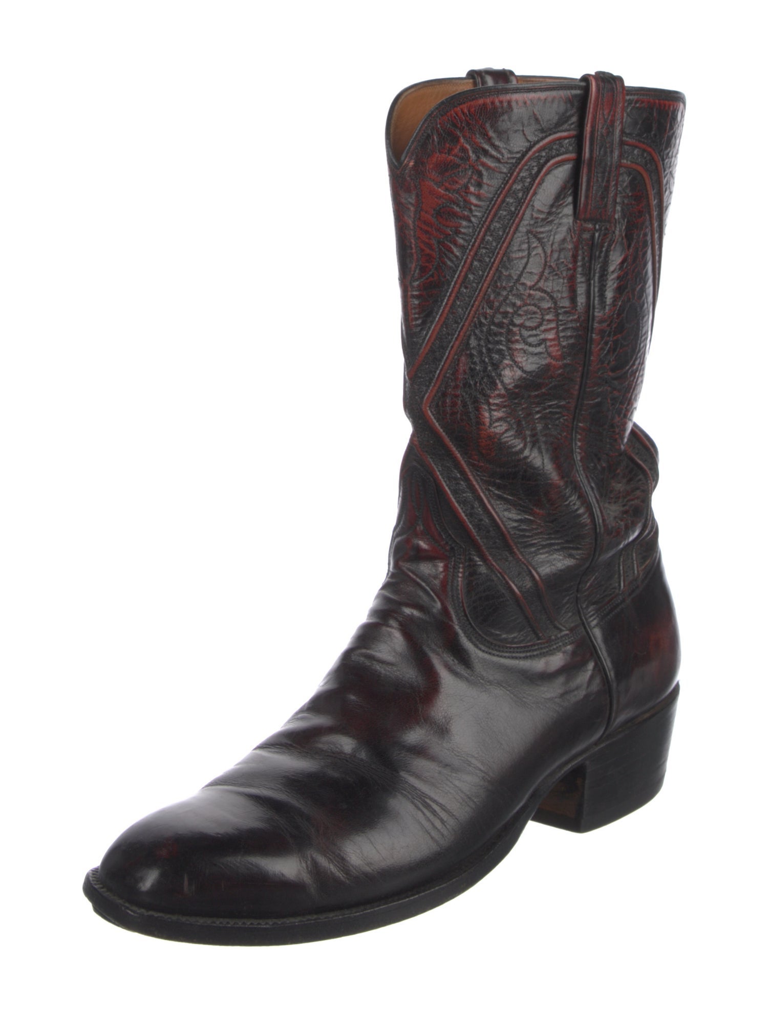 Lucchese Leather Printed Western Boots