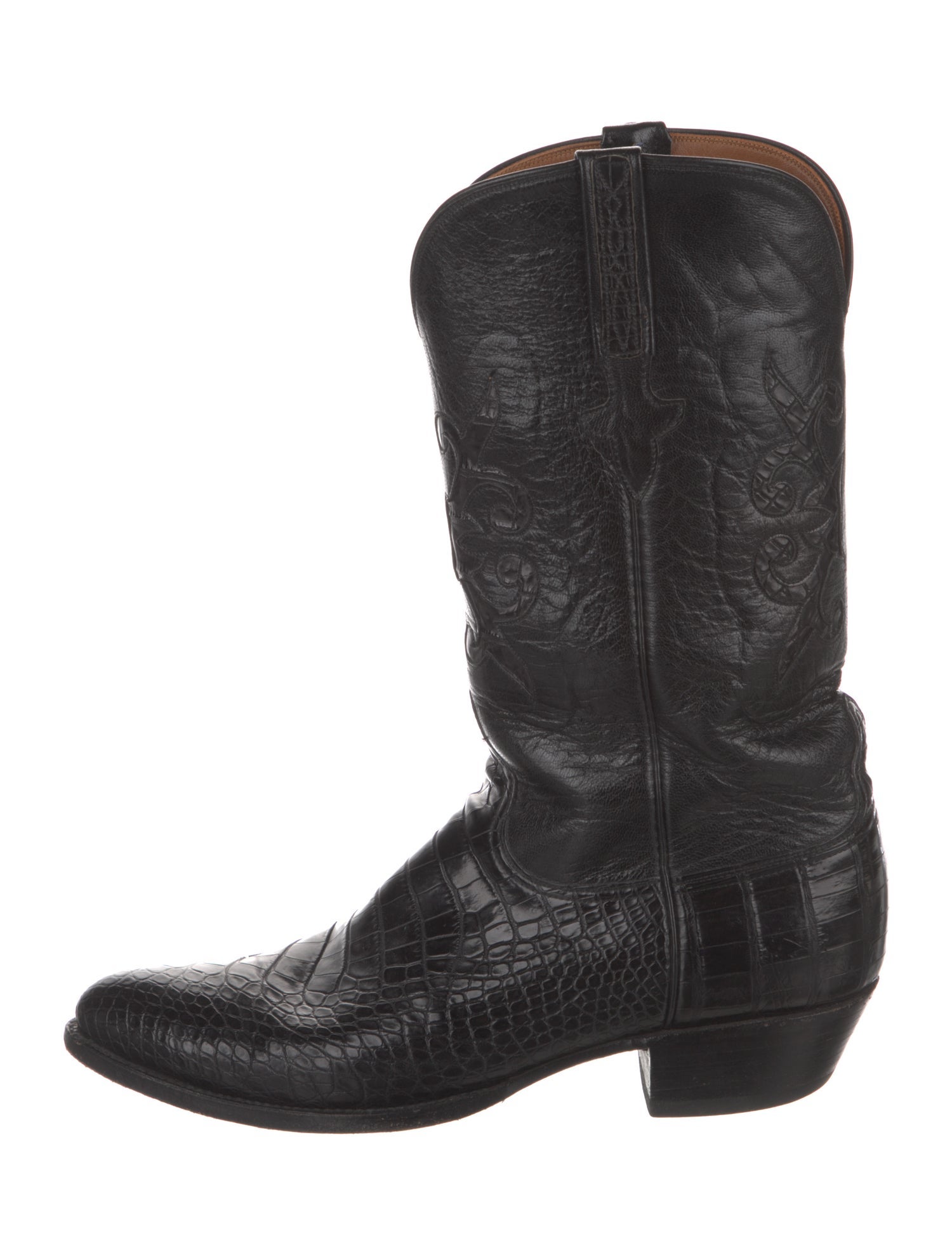 Lucchese Leather Patterned Western Boots