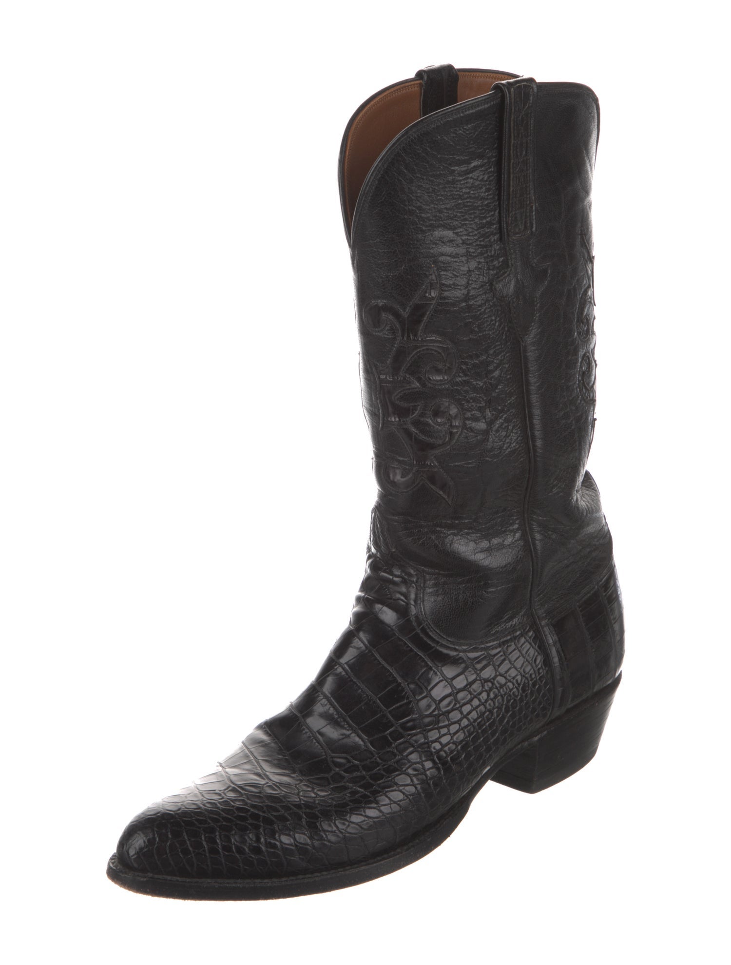 Lucchese Leather Patterned Western Boots