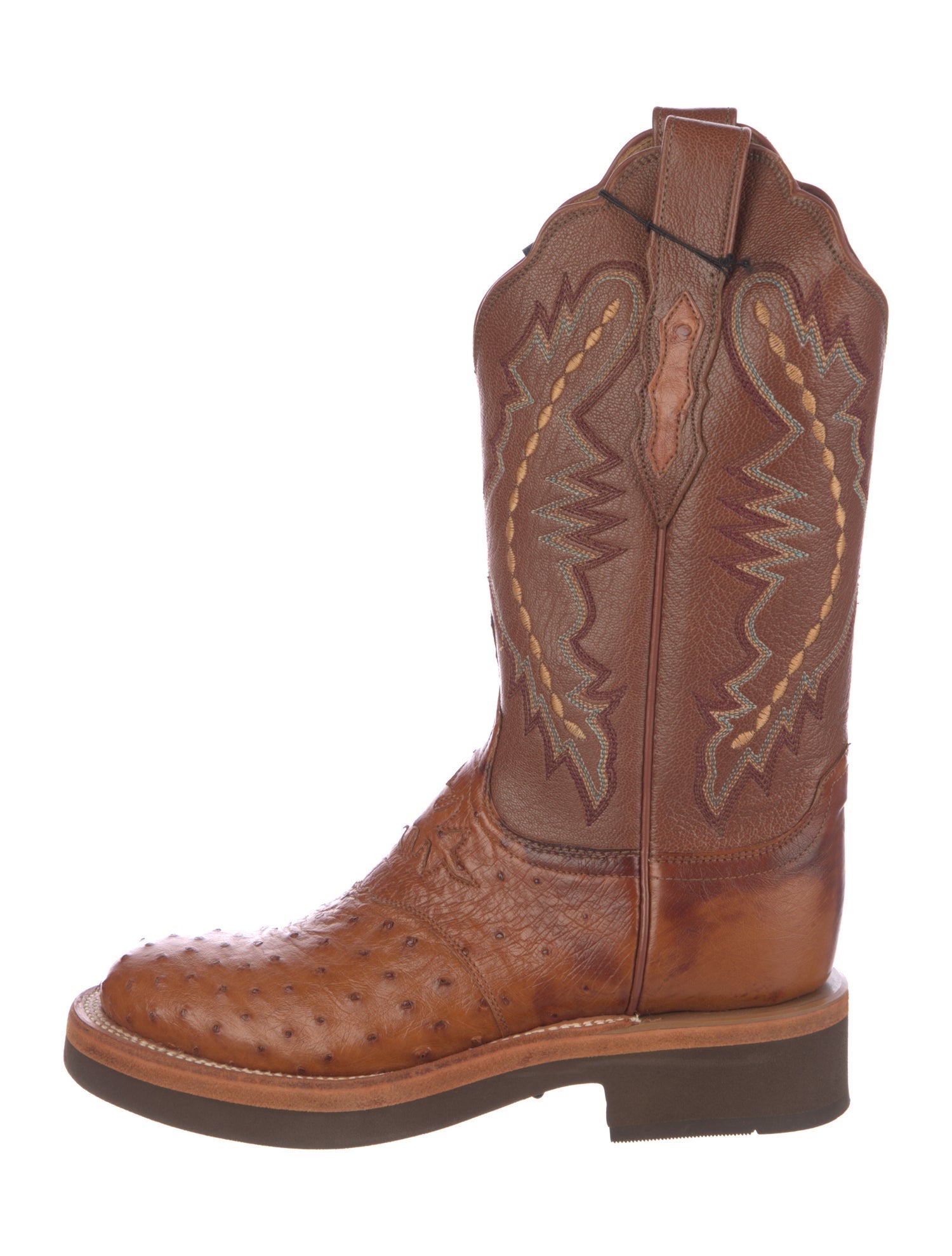Lucchese Leather Embroidered Accent Western Boots w/ Tags