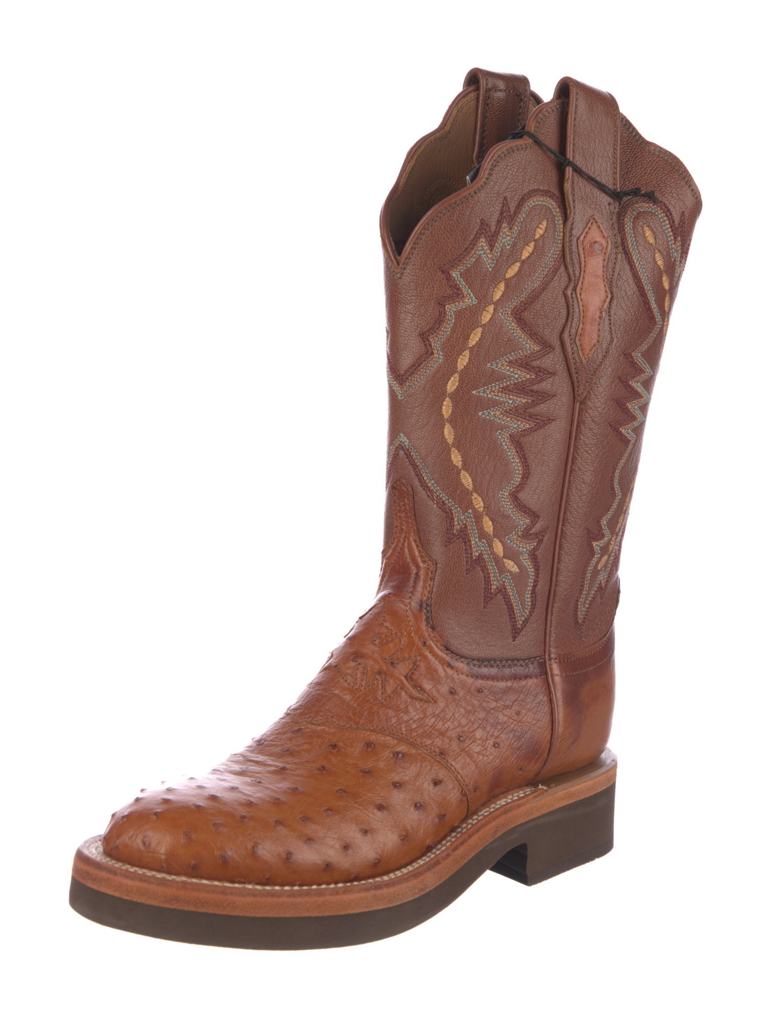 Lucchese Leather Embroidered Accent Western Boots w/ Tags