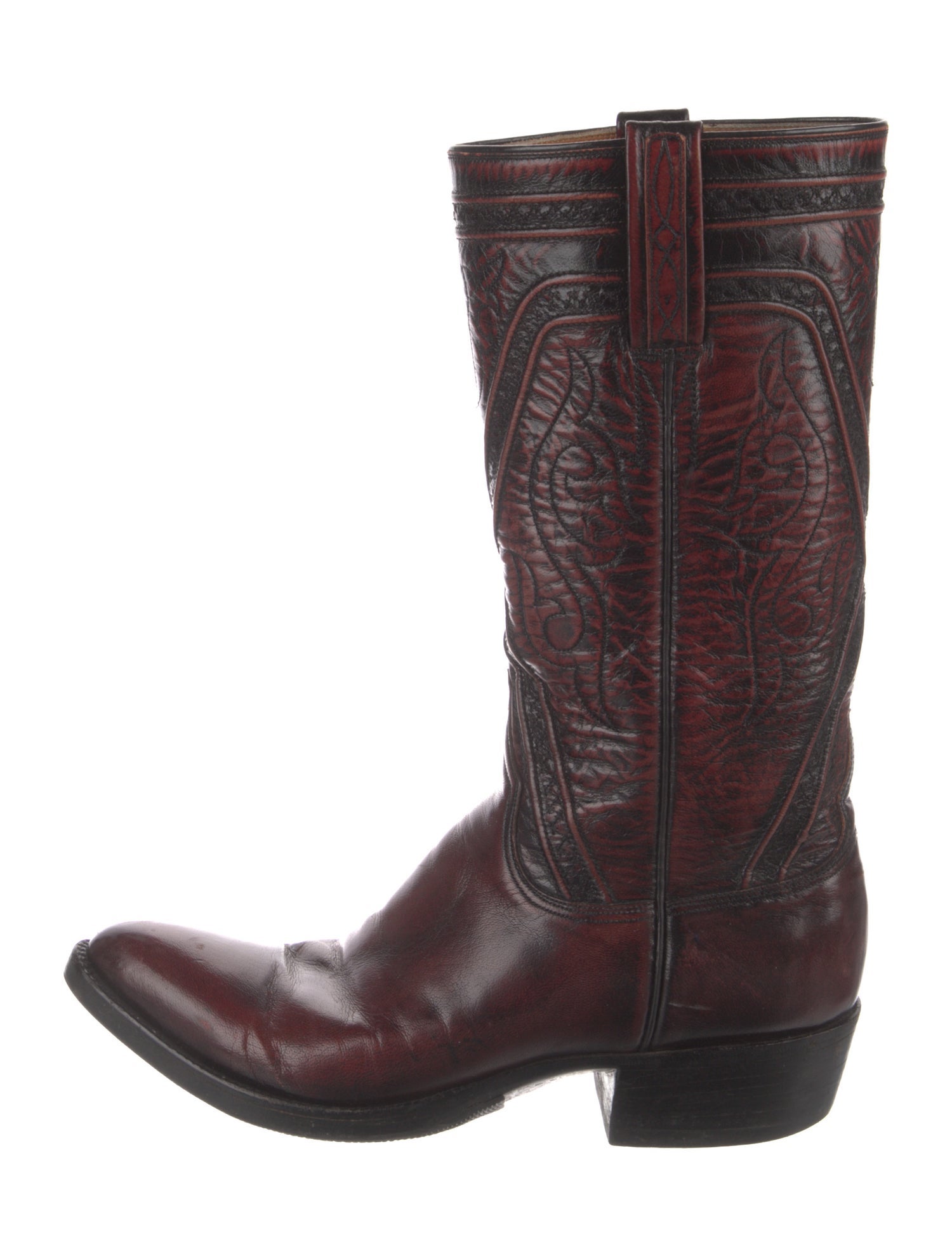 Lucchese Leather Printed Western Boots