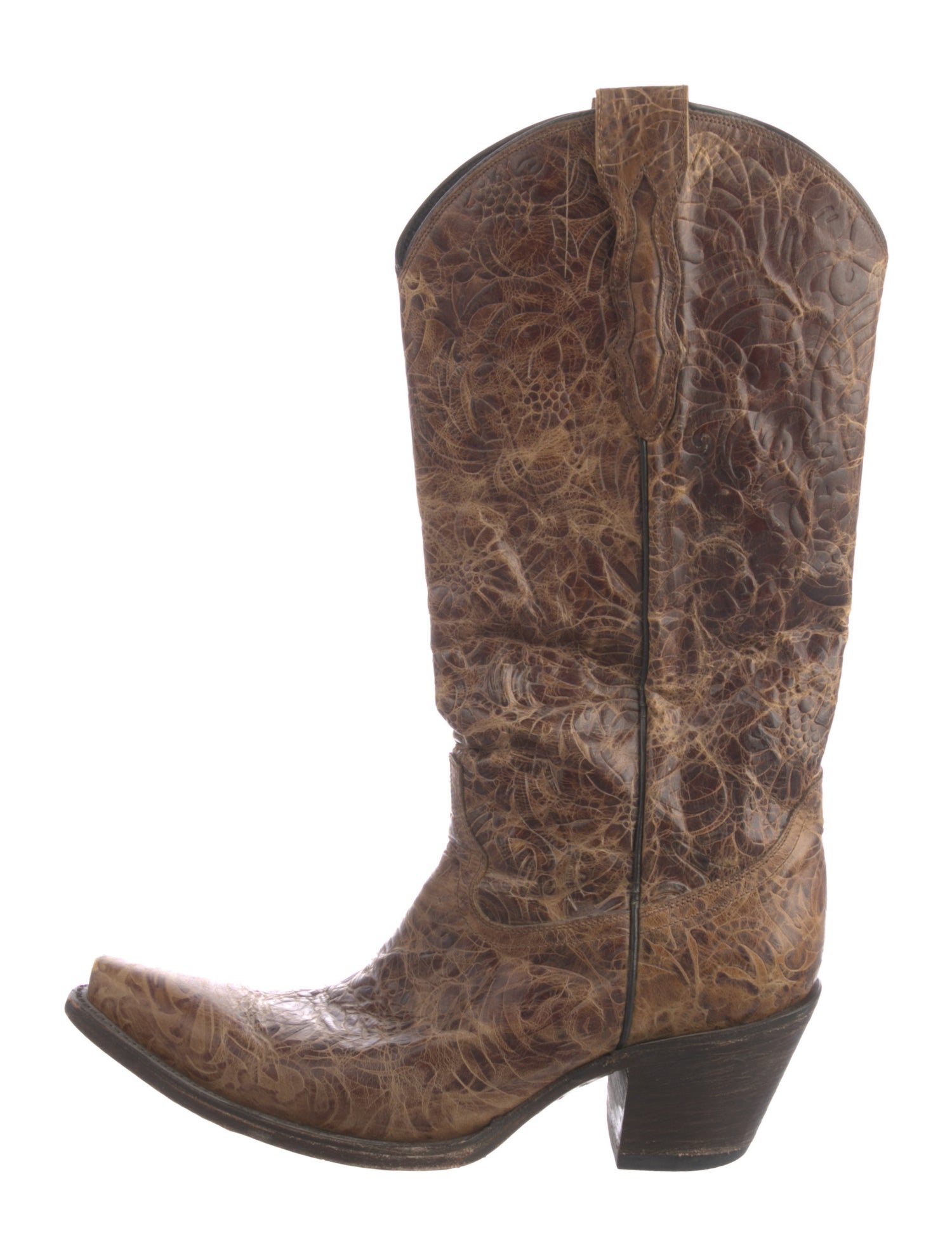 Lucchese Leather Animal Print Western Boots