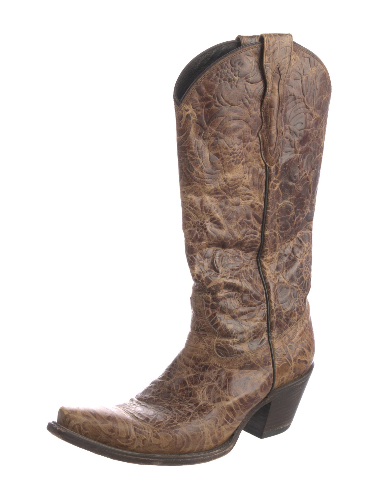Lucchese Leather Animal Print Western Boots