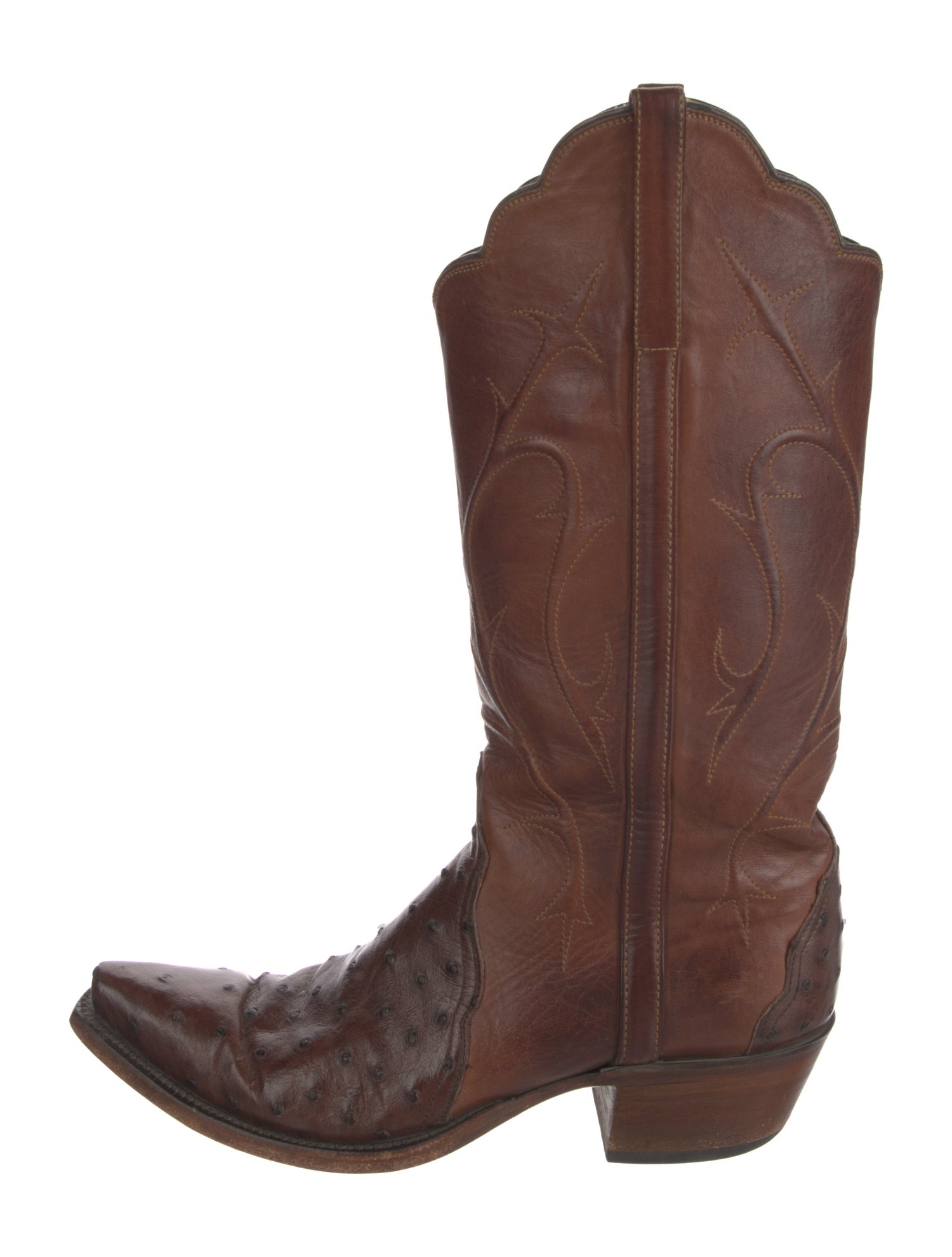 Lucchese Leather Animal Print Western Boots