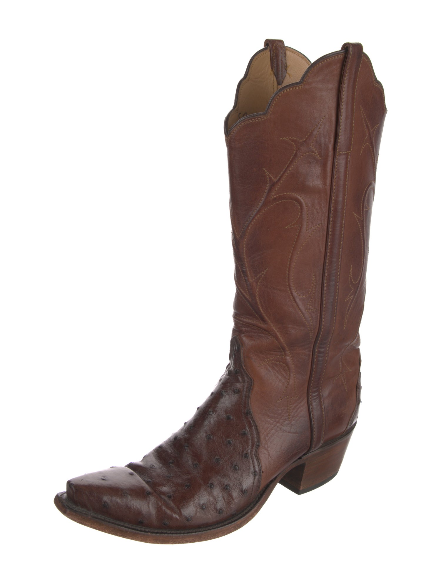 Lucchese Leather Animal Print Western Boots