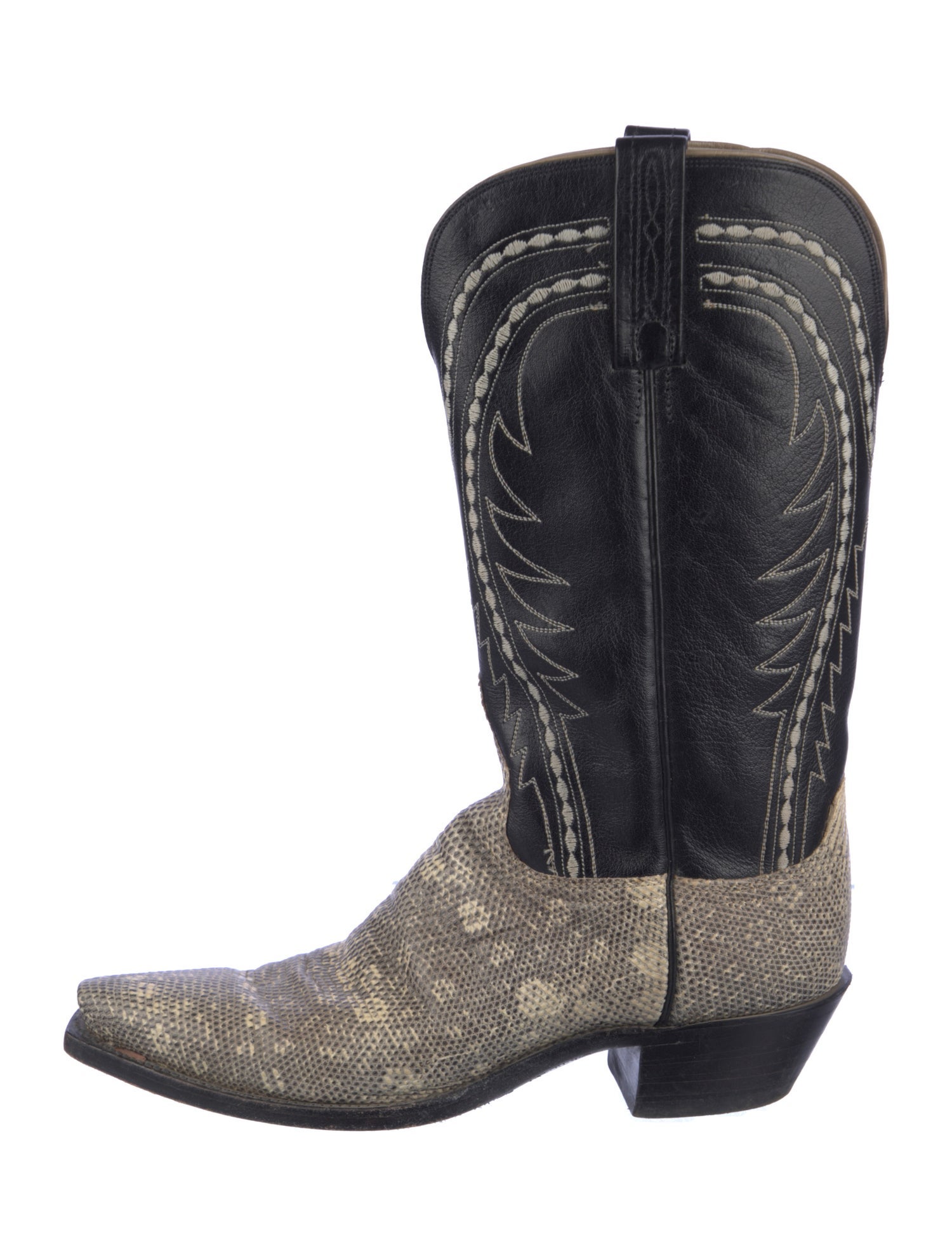 Lucchese Leather Animal Print Western Boots