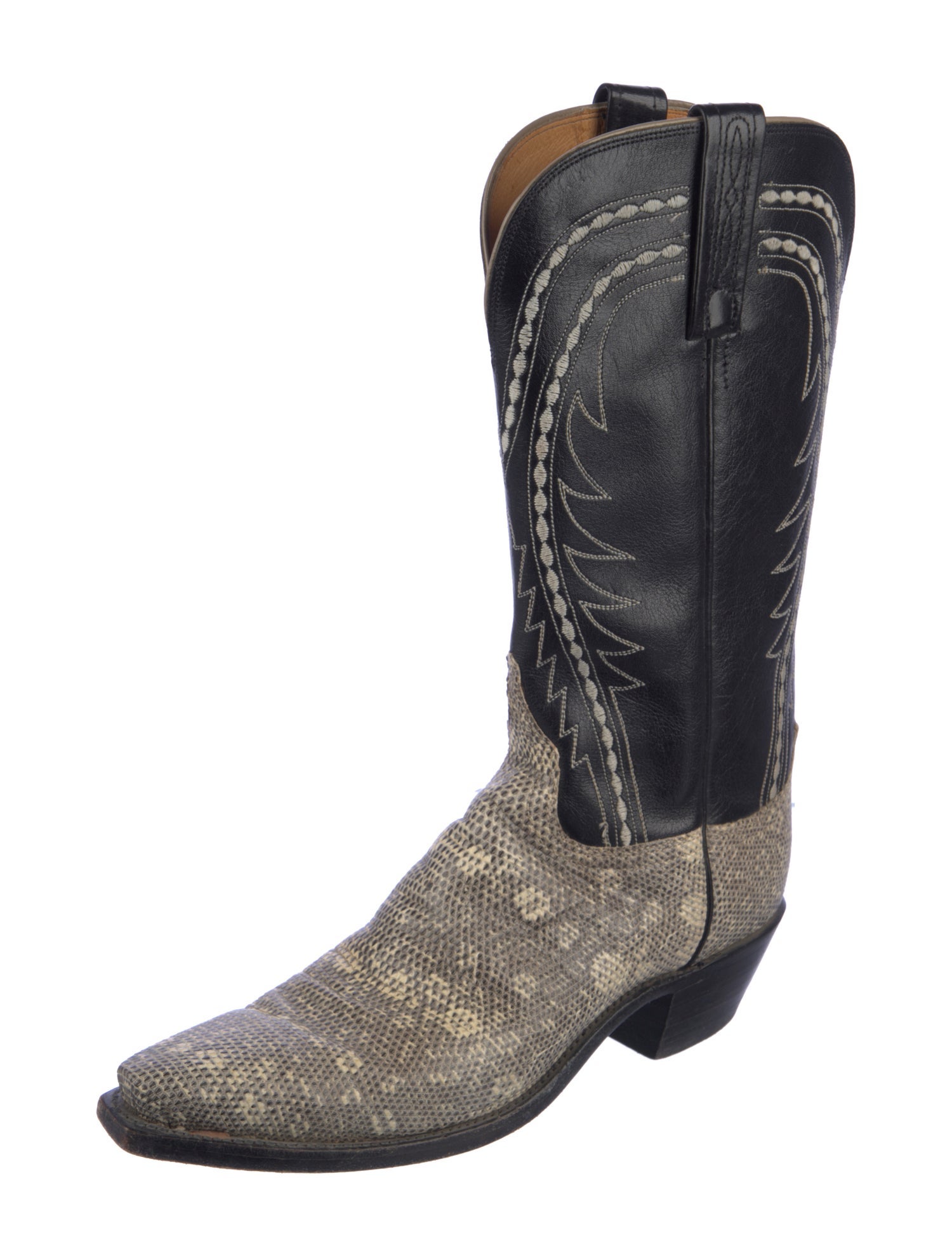 Lucchese Leather Animal Print Western Boots