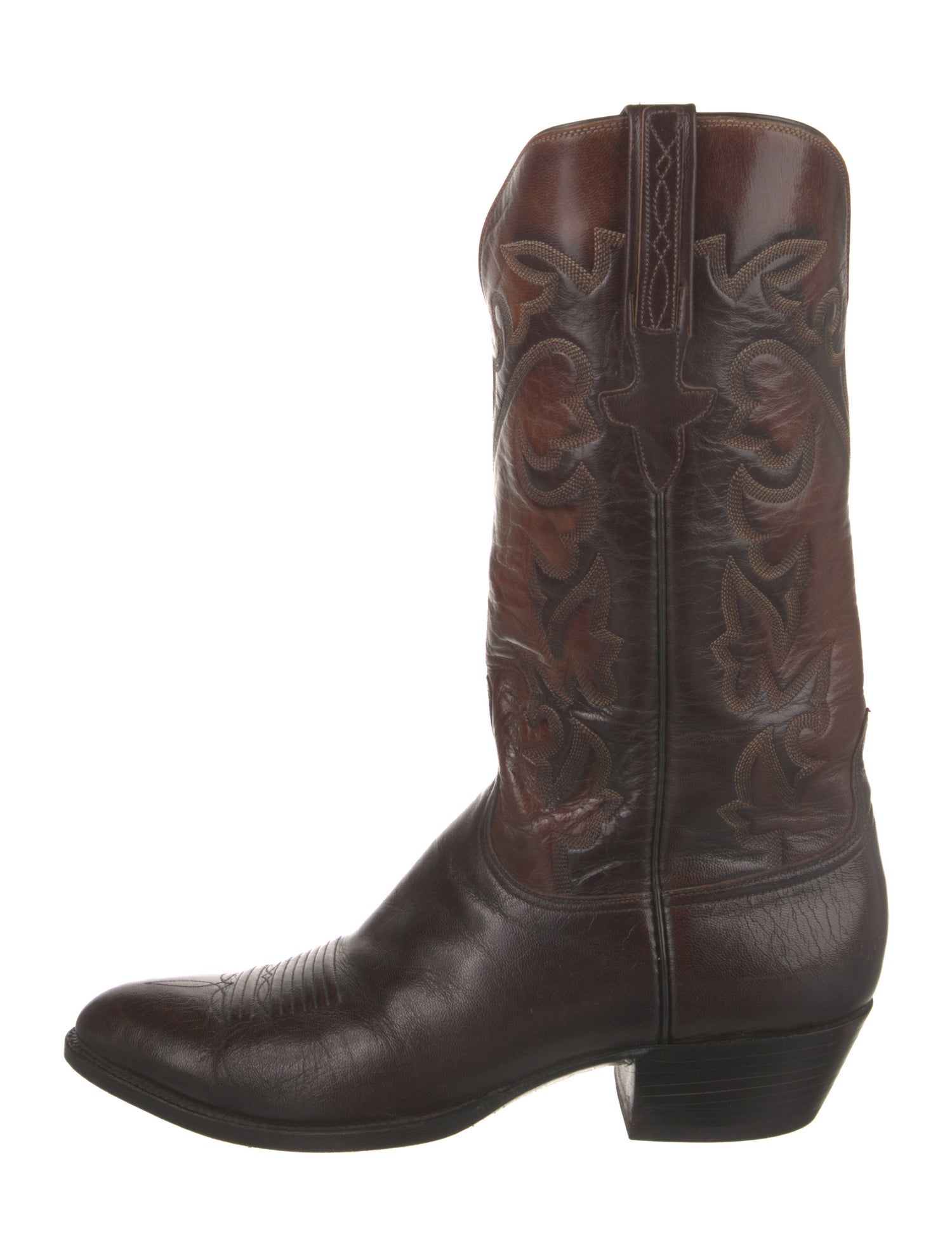 Lucchese Leather Patterned Western Boots