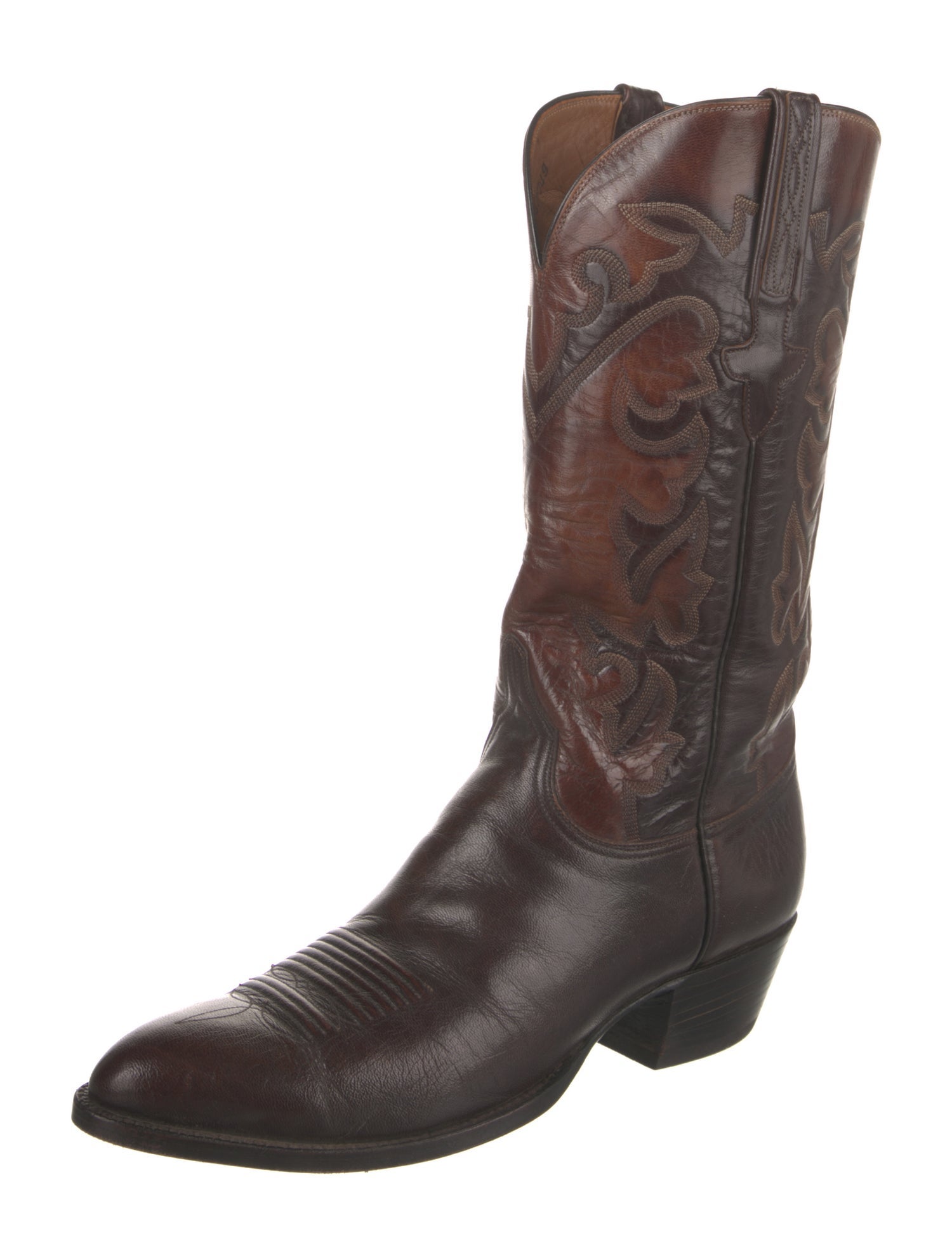 Lucchese Leather Patterned Western Boots