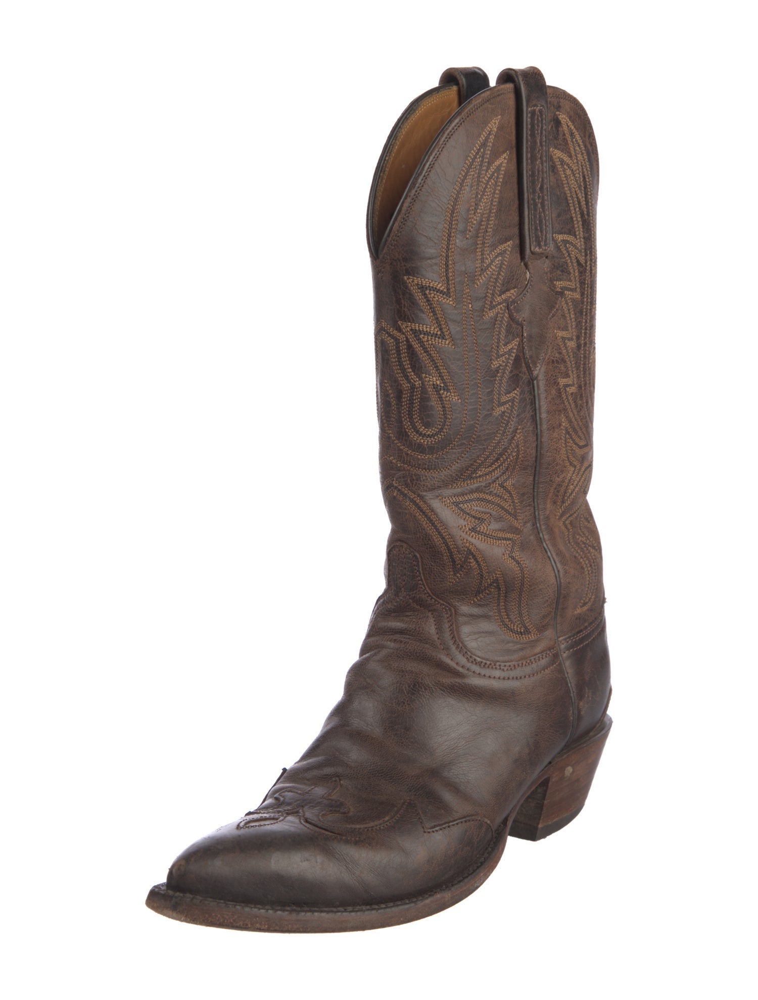 Lucchese Leather Printed Western Boots