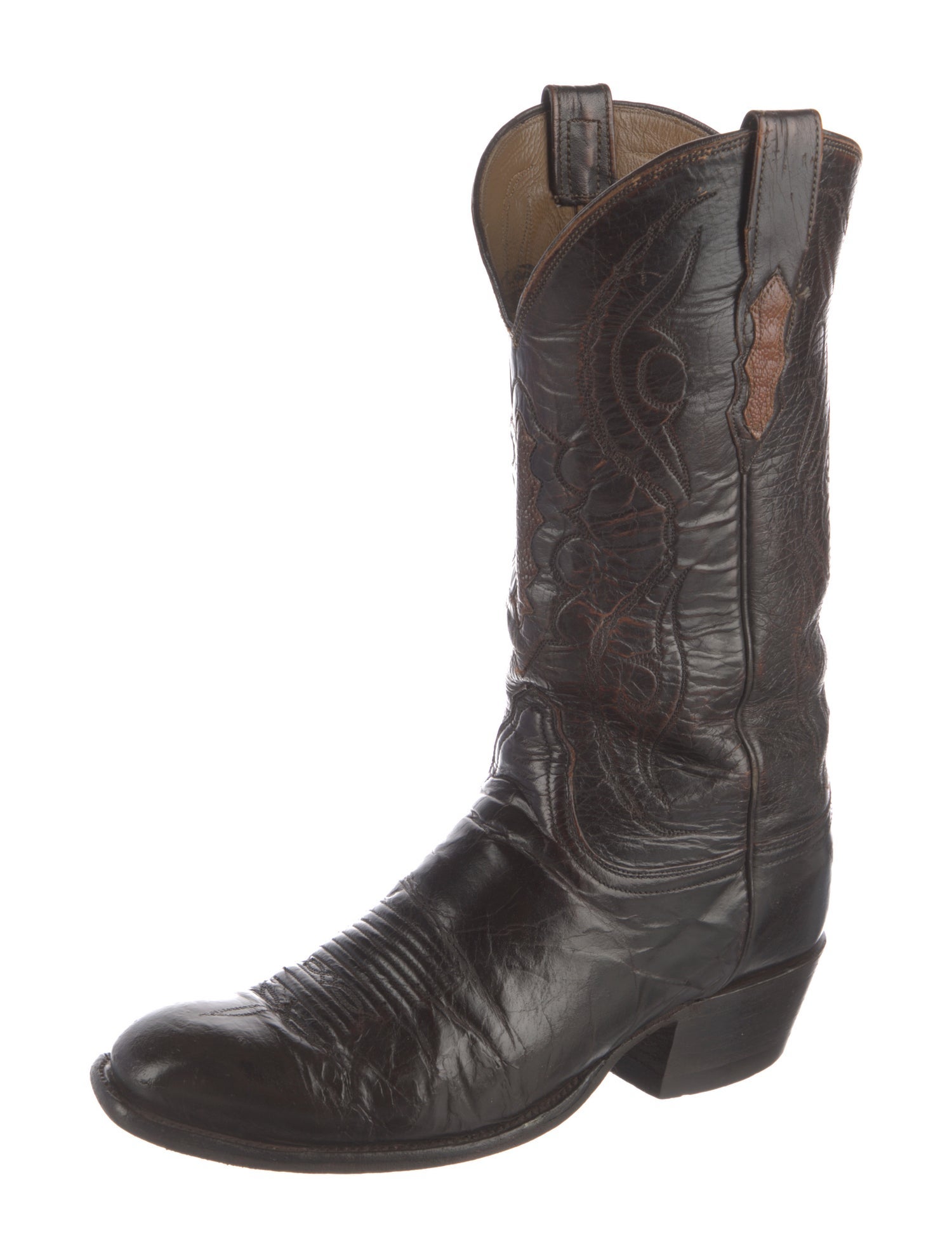 Lucchese Leather Patterned Western Boots
