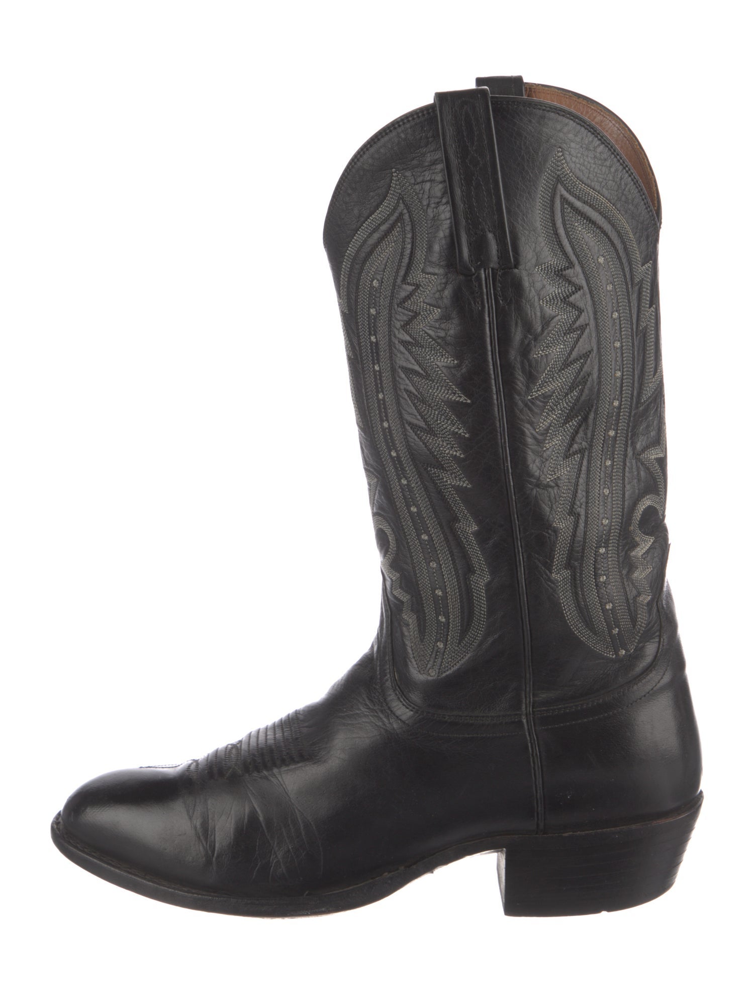 Lucchese Leather Patterned Western Boots