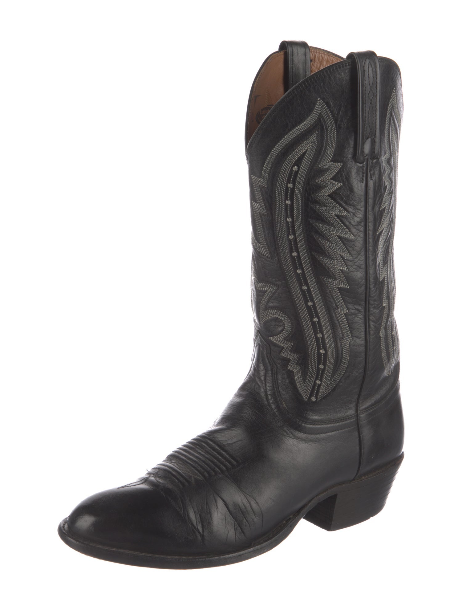 Lucchese Leather Patterned Western Boots