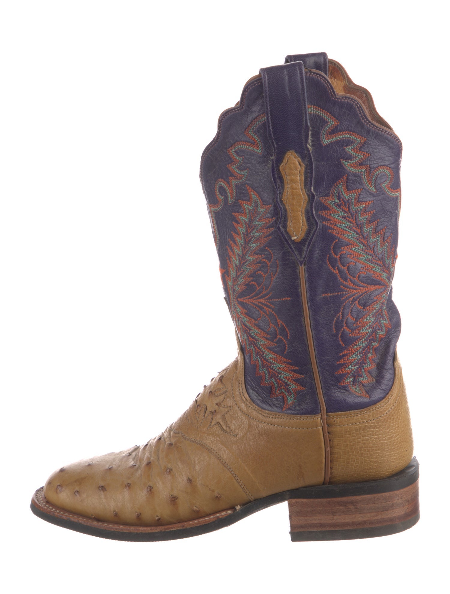 Lucchese Leather Printed Combat Boots