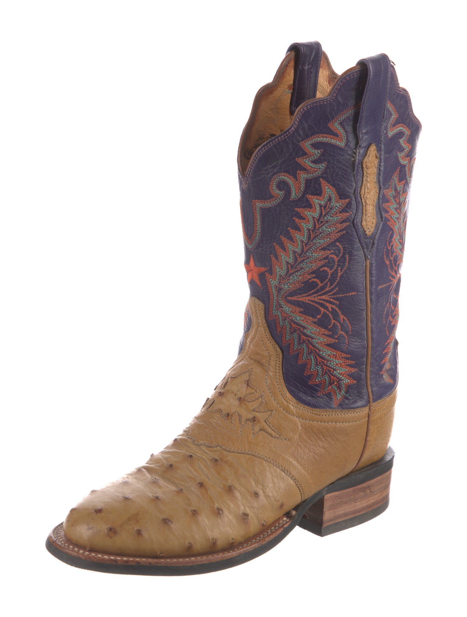 Lucchese Leather Printed Combat Boots