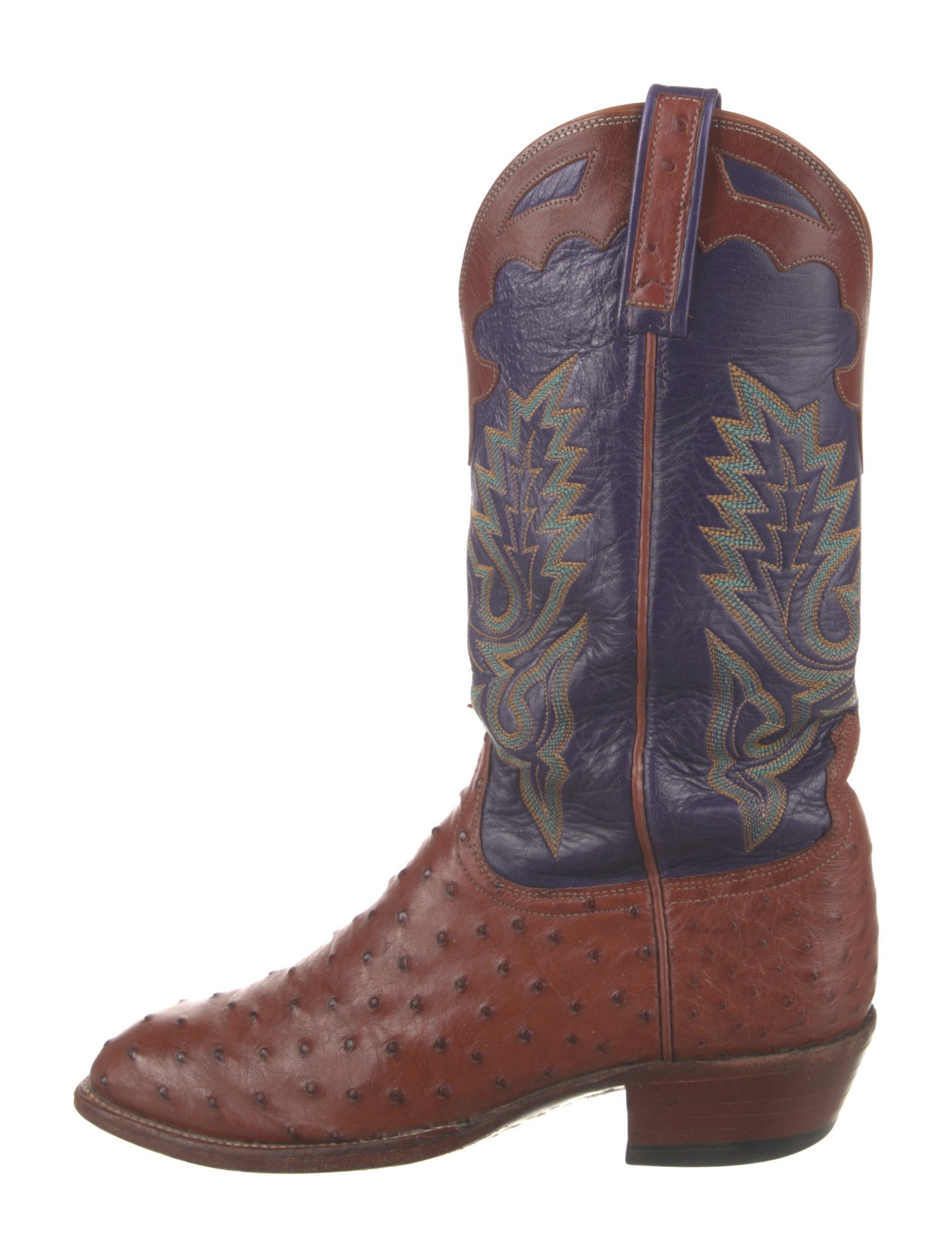 Lucchese Leather Patterned Western Boots