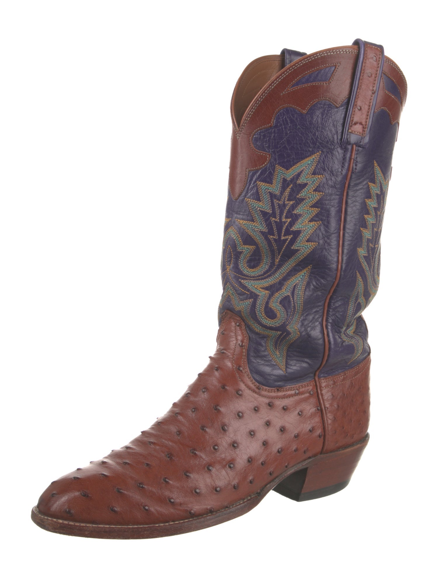 Lucchese Leather Patterned Western Boots