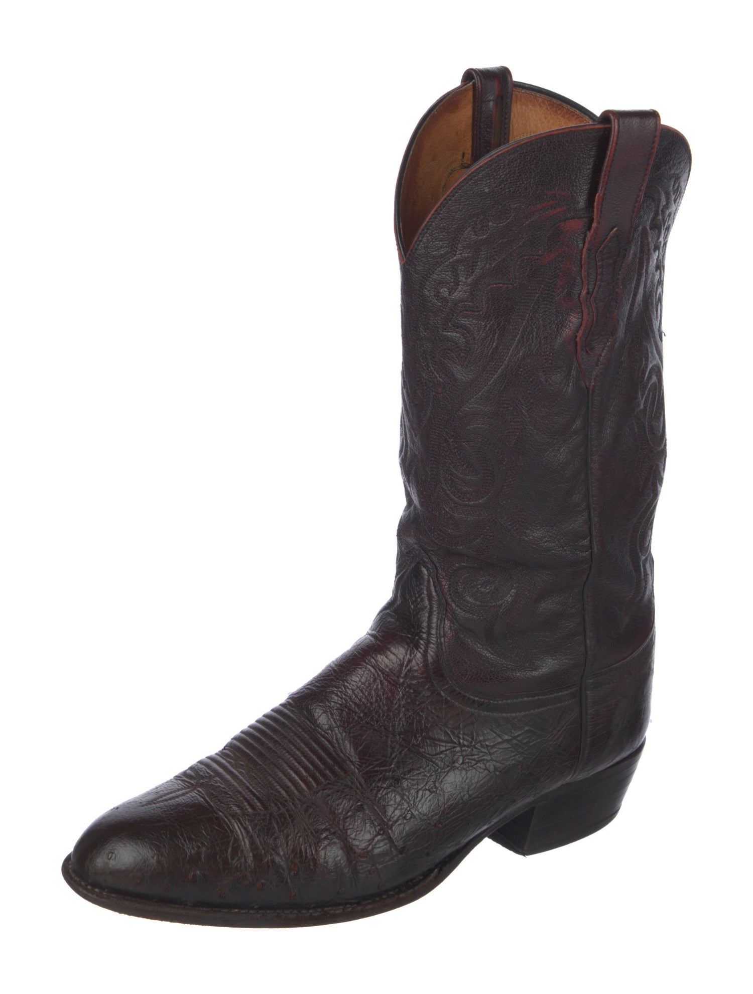 Lucchese Leather Patterned Western Boots
