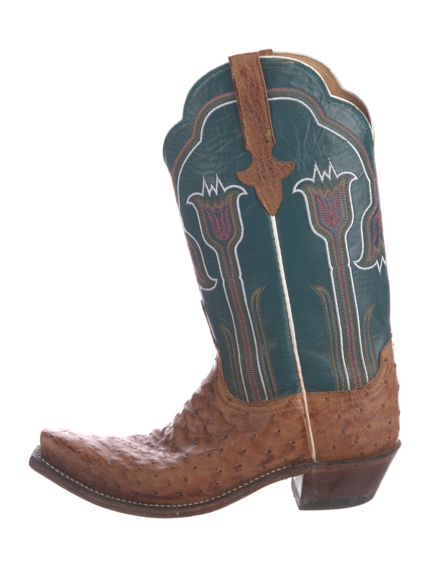 Lucchese Leather Graphic Print Western Boots
