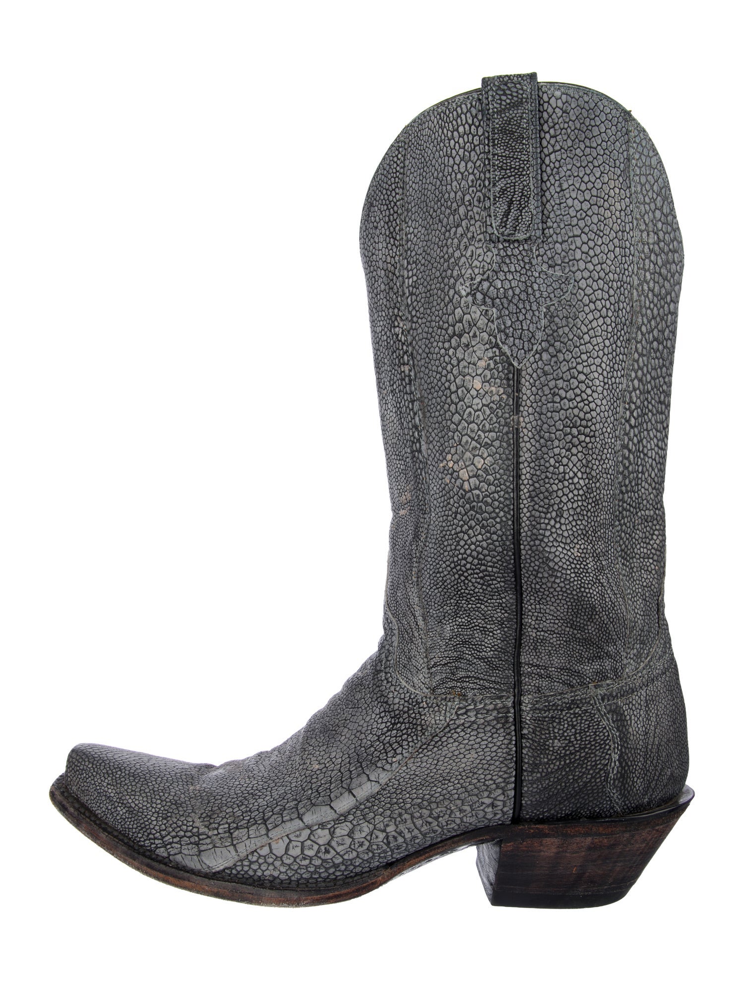 Lucchese Reverse Cut Ostrich Ostrich Western Boots
