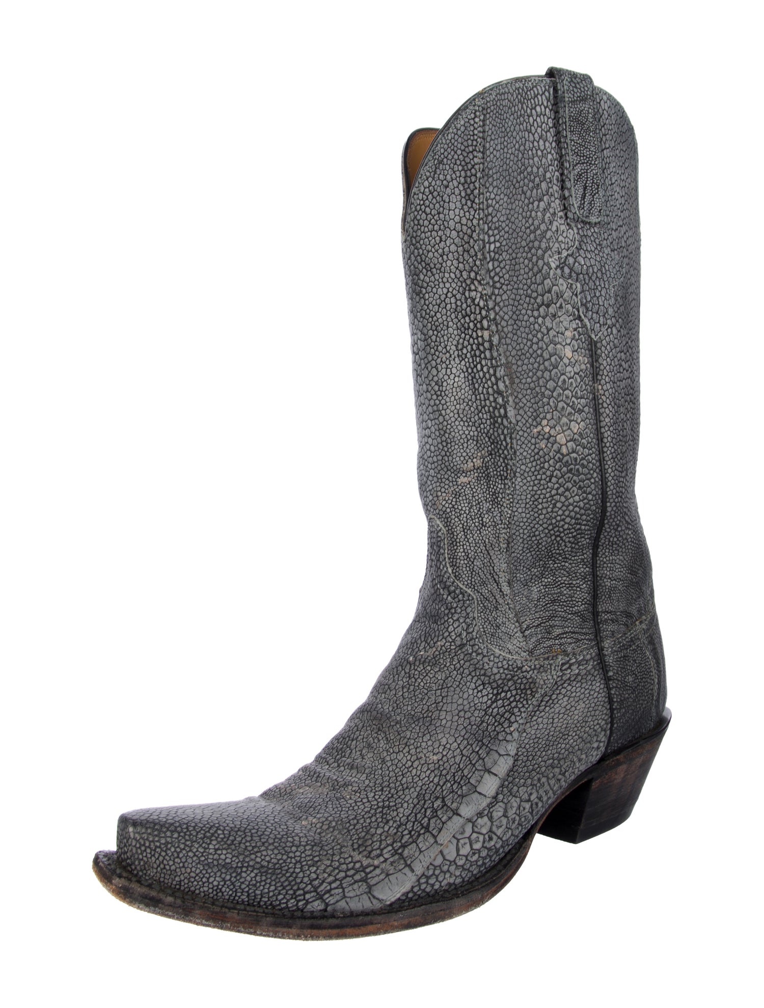 Lucchese Reverse Cut Ostrich Ostrich Western Boots