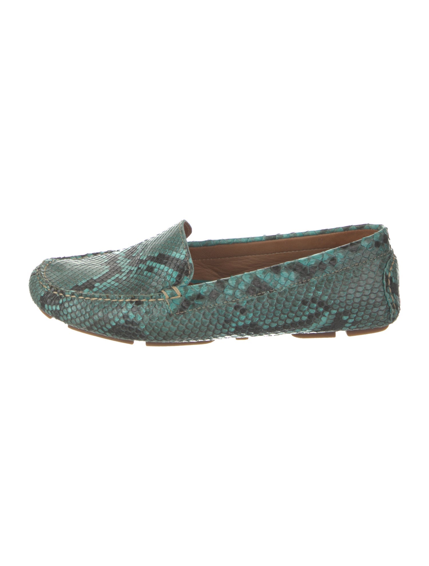 Lucchese Snakeskin Animal Print Loafers