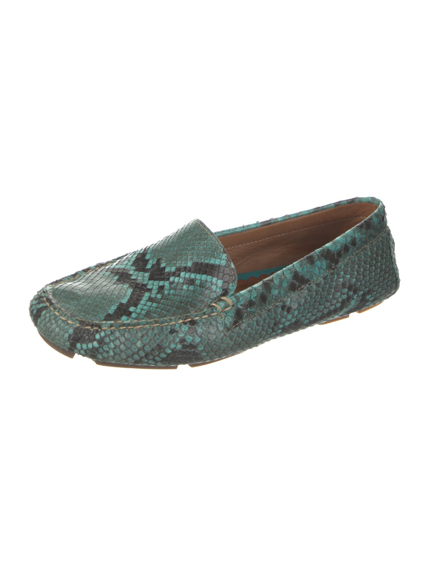 Lucchese Snakeskin Animal Print Loafers
