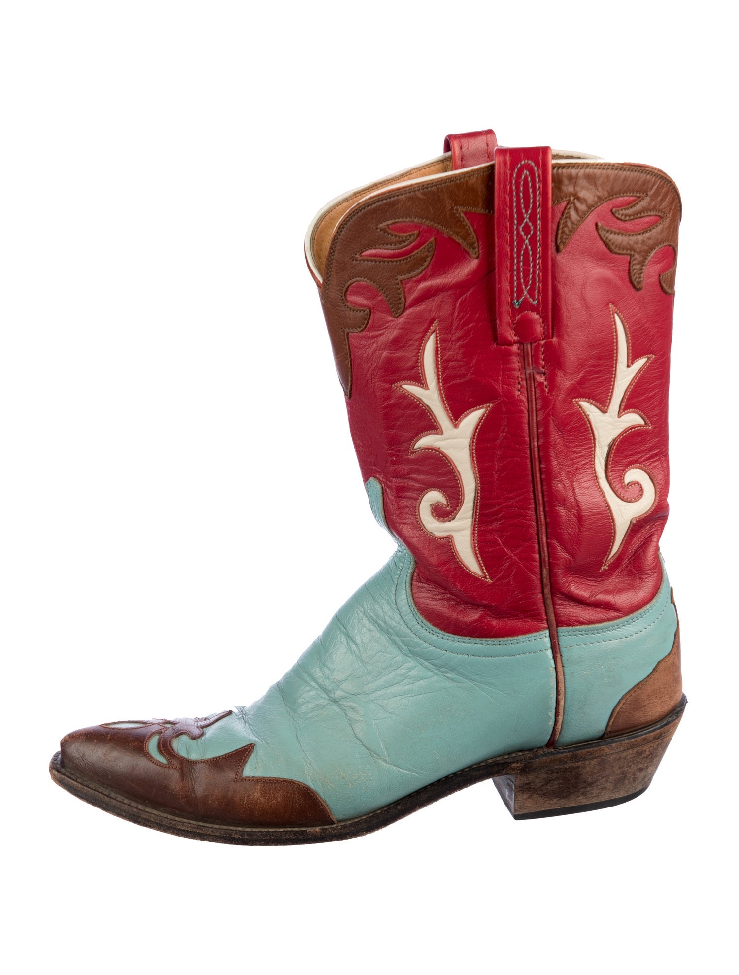 Lucchese Leather Patterned Western Boots