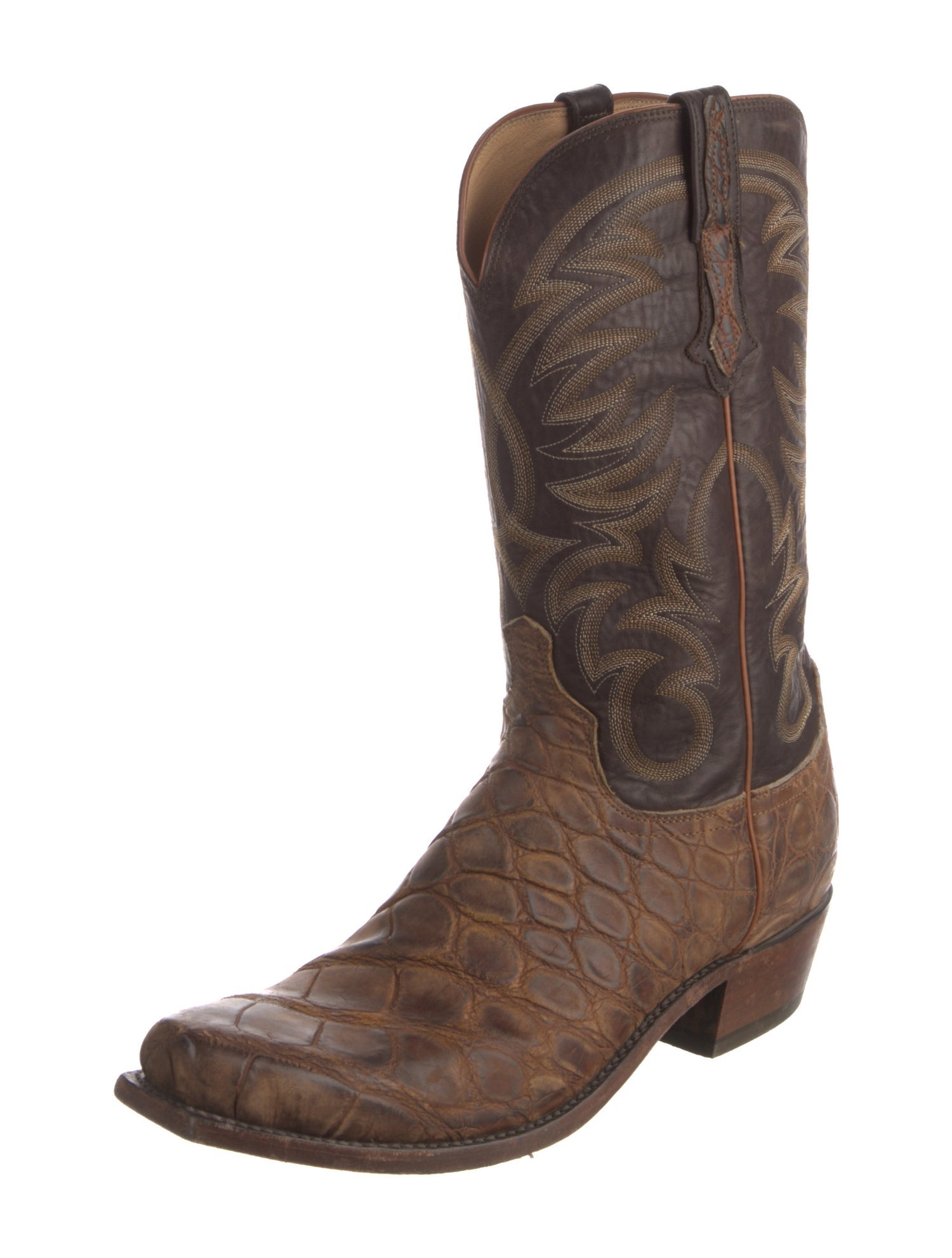 Lucchese Crocodile Patterned Western Boots