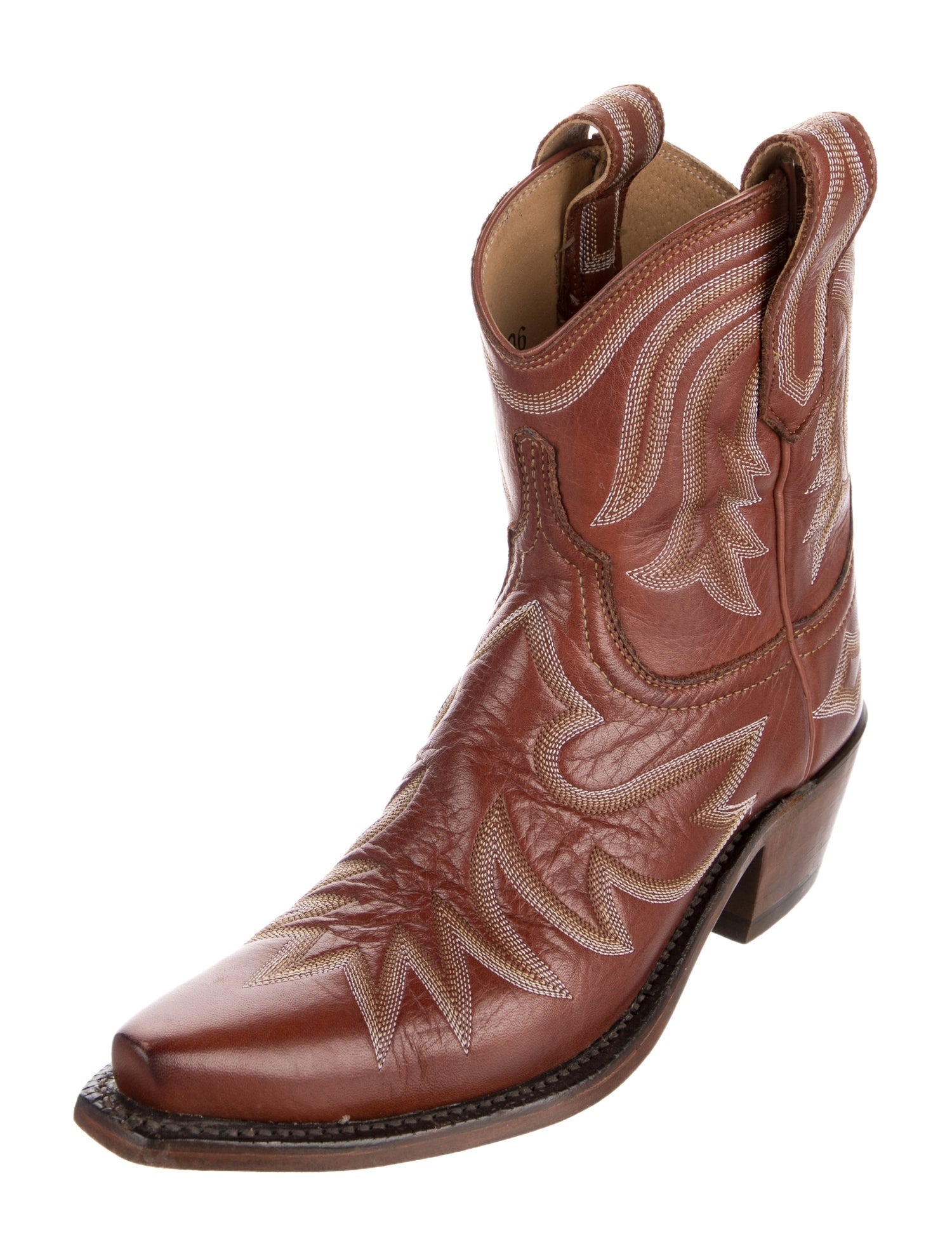 Lucchese Leather Patterned Western Boots