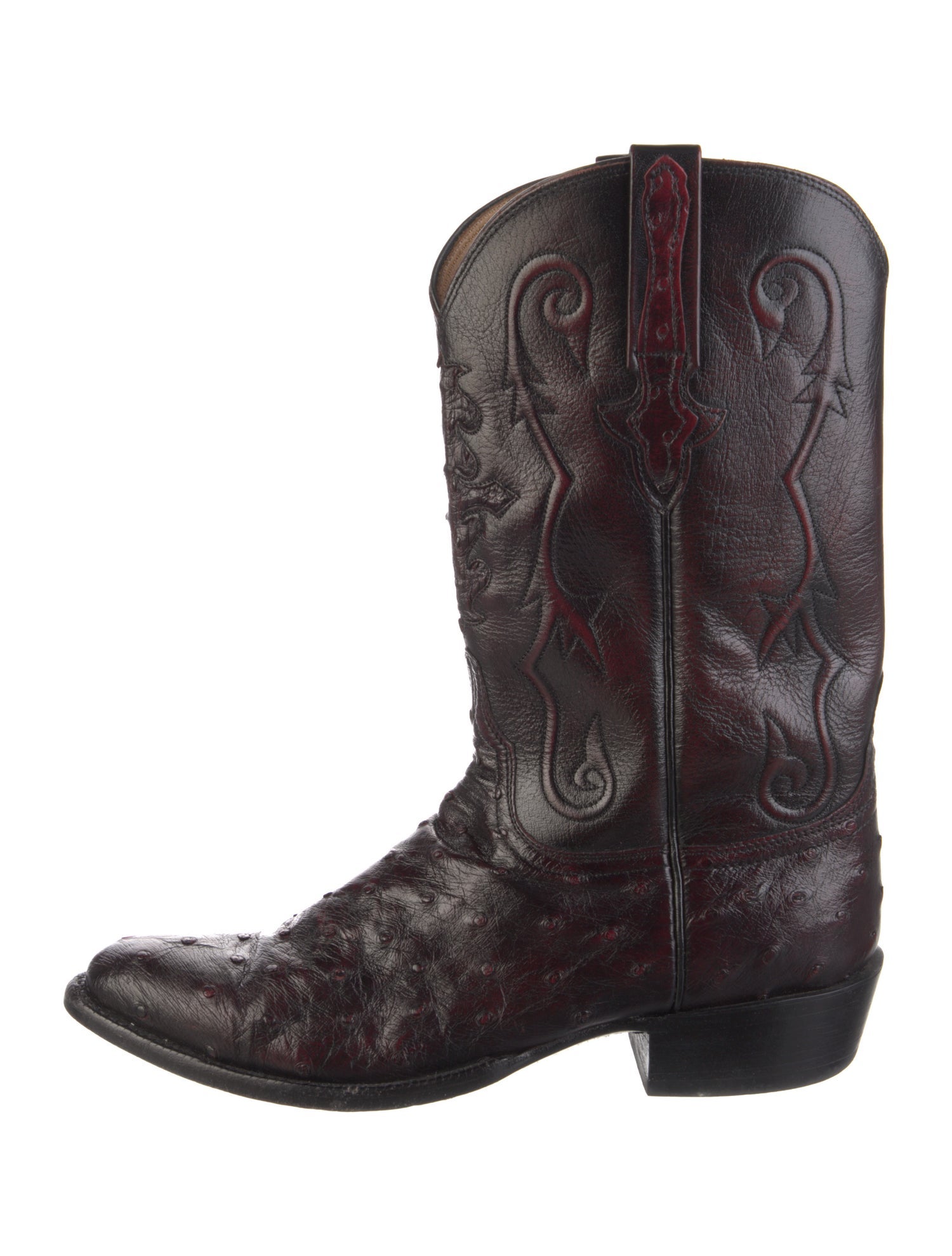 Lucchese Ostrich Patterned Western Boots