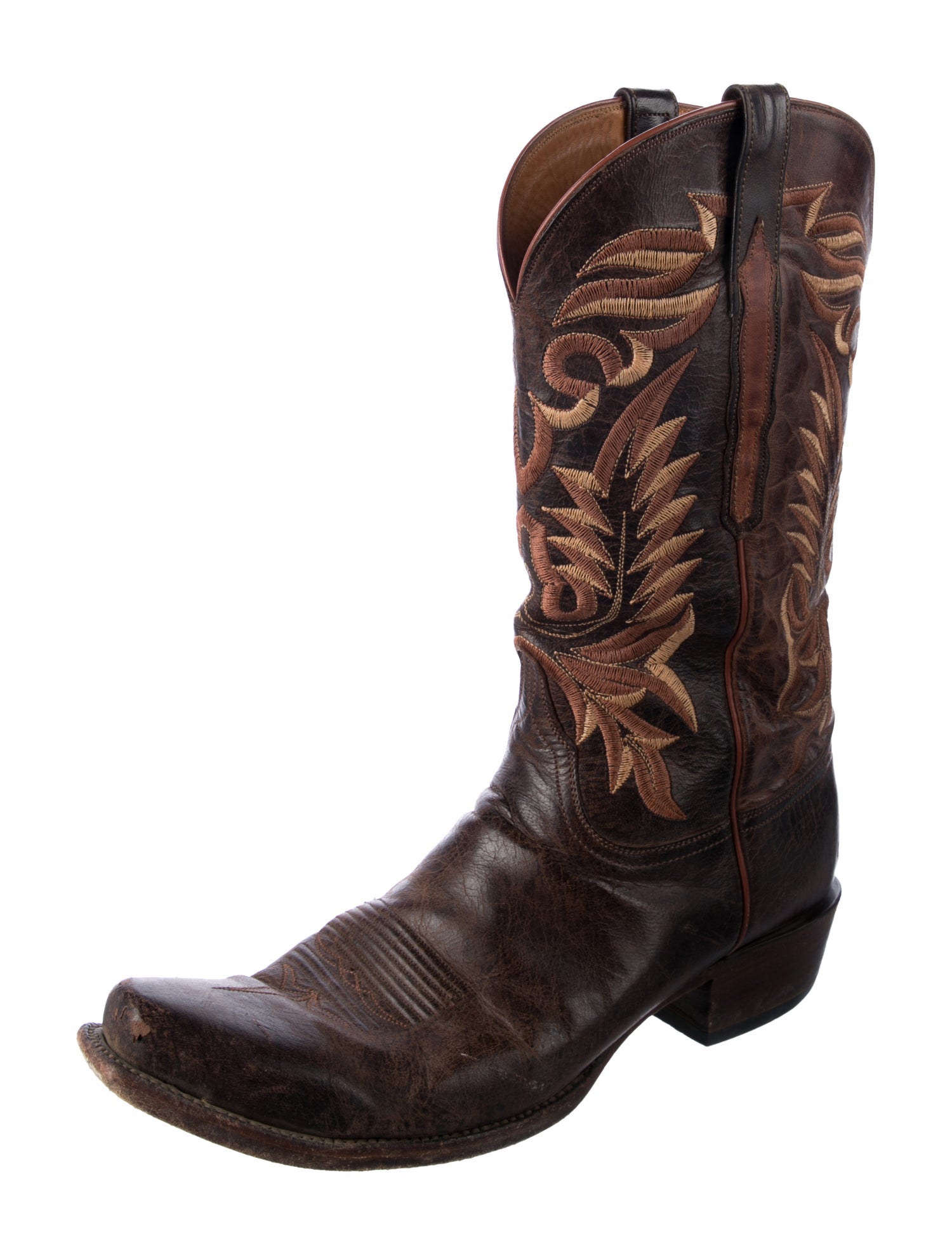 Lucchese Leather Printed Western Boots