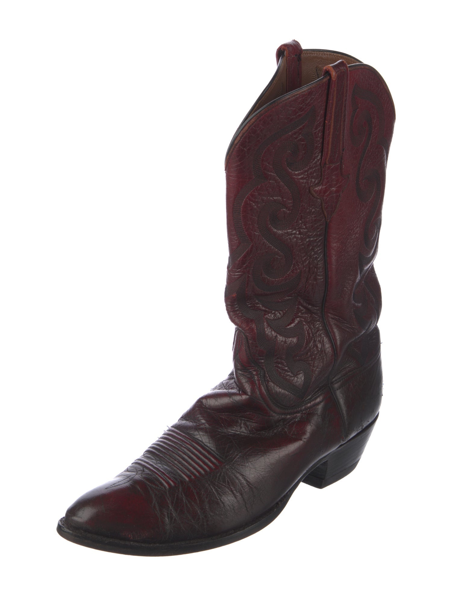 Lucchese Leather Patterned Western Boots