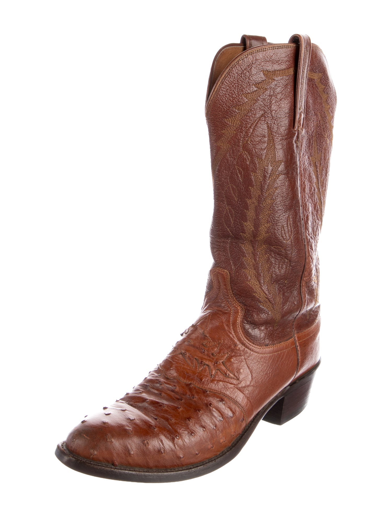Lucchese Leather Printed Western Boots