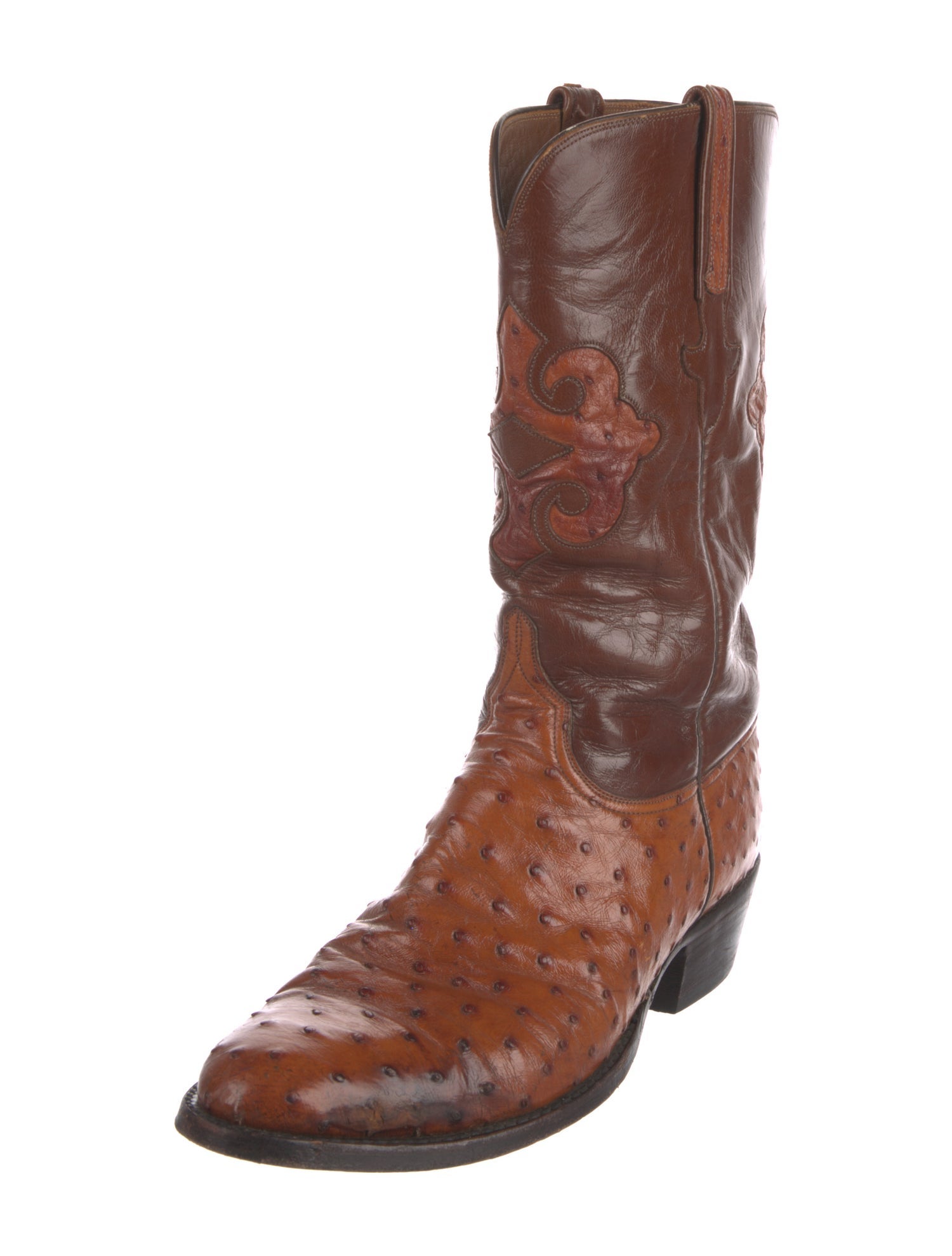 Lucchese Leather Animal Print Western Boots
