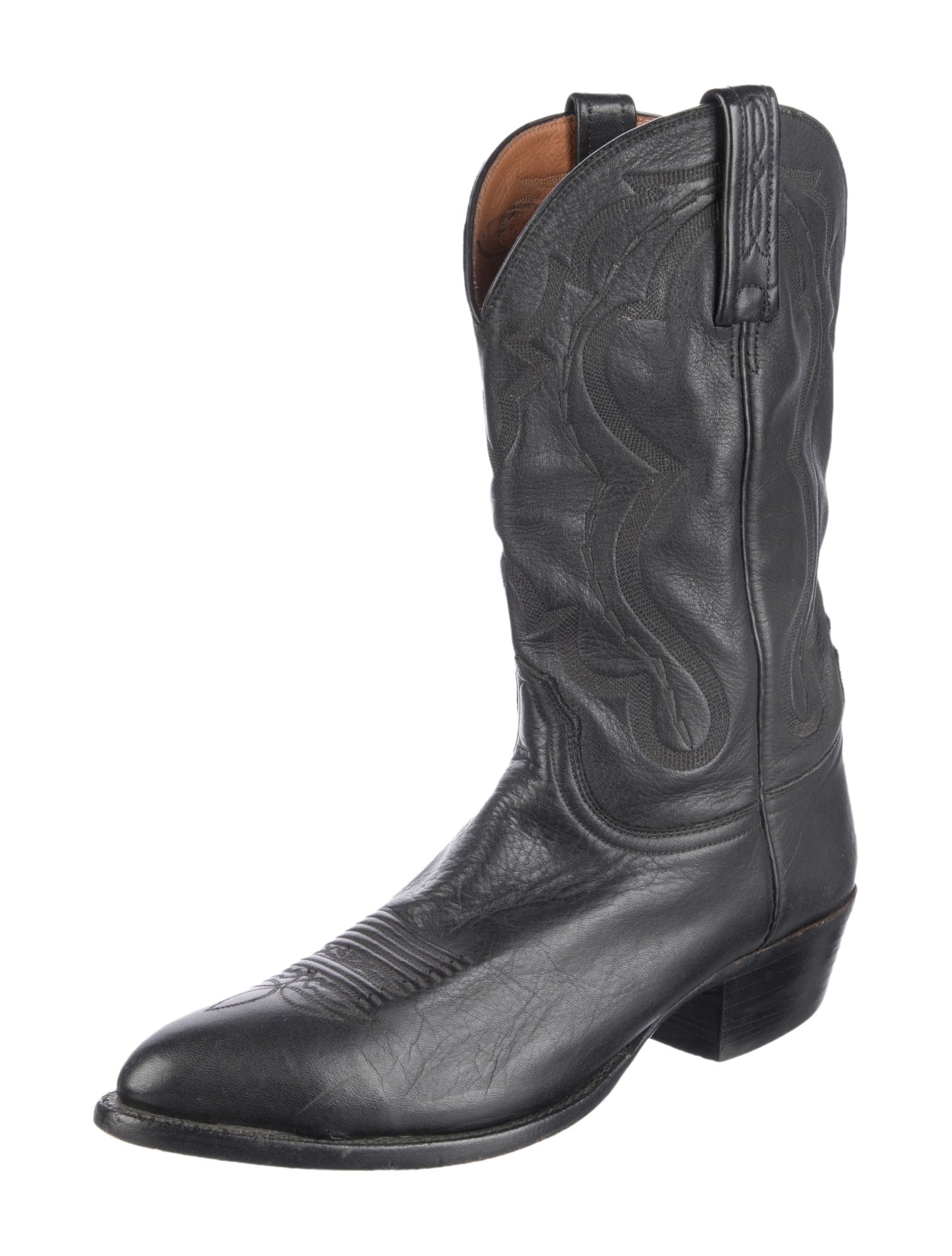 Lucchese Leather Patterned Western Boots