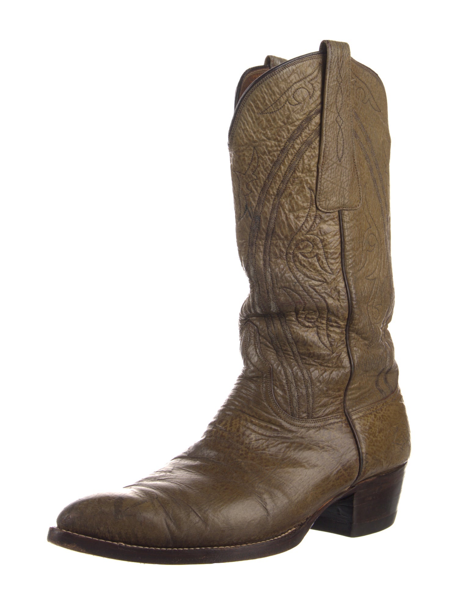 Lucchese Embossed Leather Printed Western Boots