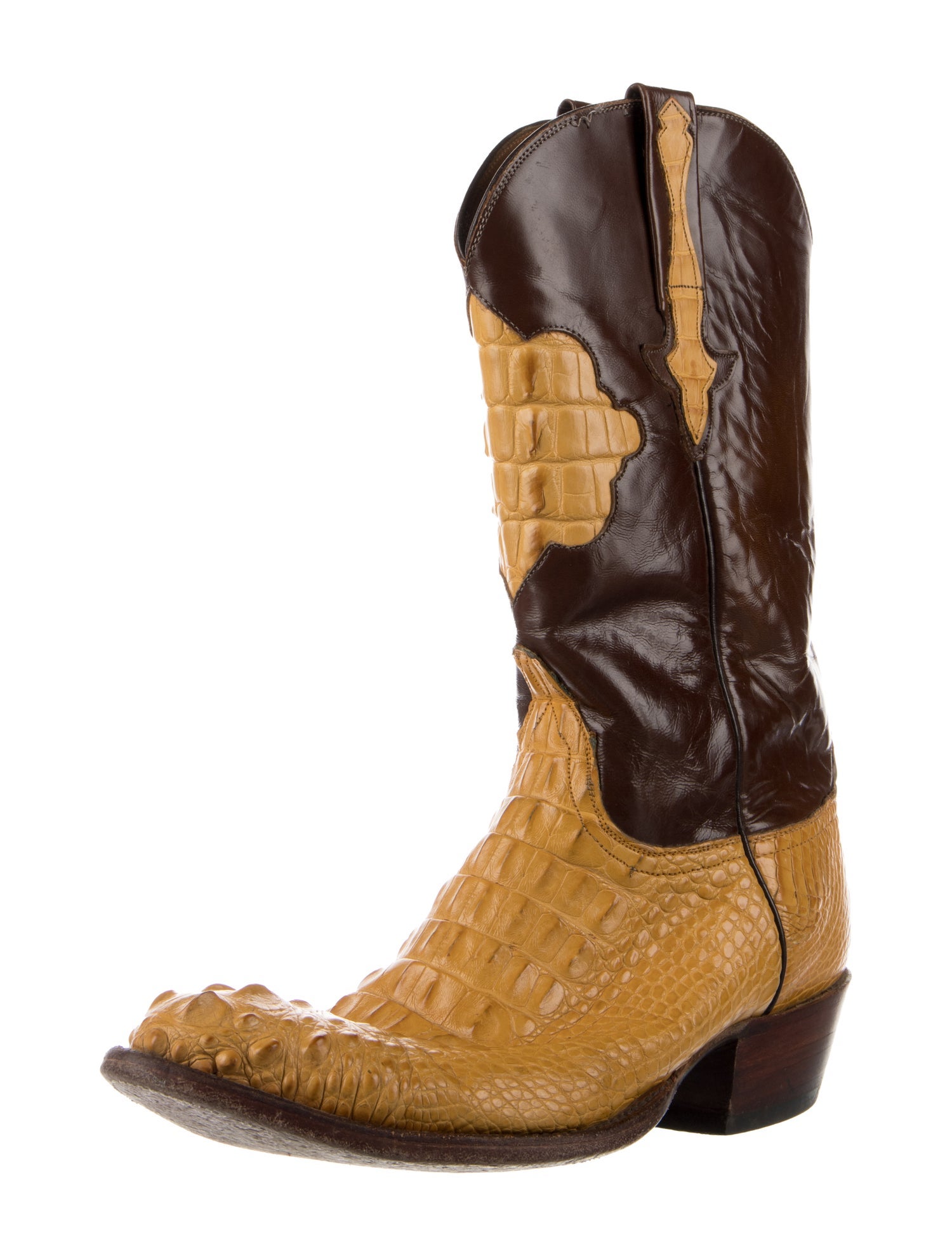Lucchese Leather Animal Print Western Boots